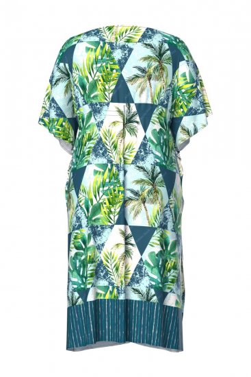 Ulla Popken 846493 Robe imprimée Pétrole - Caftans - 