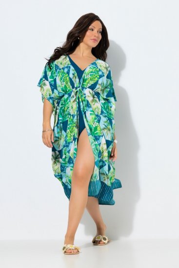 Ulla Popken 846493 Robe imprimée Pétrole - Caftans - 