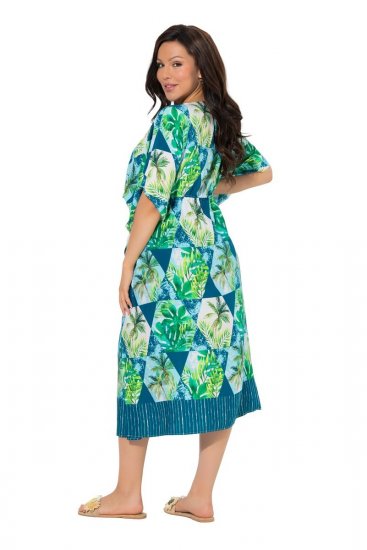 Ulla Popken 846493 Robe imprimée Pétrole - Caftans - 