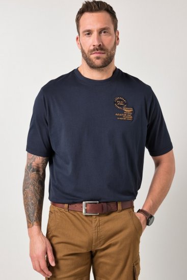 JP1880 846657 T-shirt bellyfit à badges Bleu marine TALL - TALL T-shirts - T-Shirts pour Hommes Grands