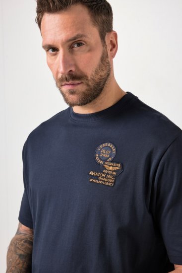 JP1880 846657 T-shirt bellyfit à badges Bleu marine TALL - TALL T-shirts - T-Shirts pour Hommes Grands