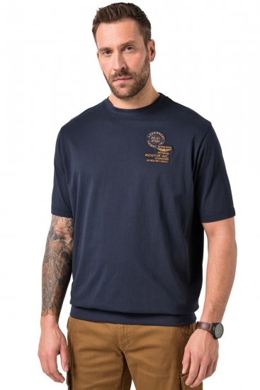JP1880 846657 T-shirt bellyfit à badges Bleu marine TALL - TALL T-shirts - T-Shirts pour Hommes Grands