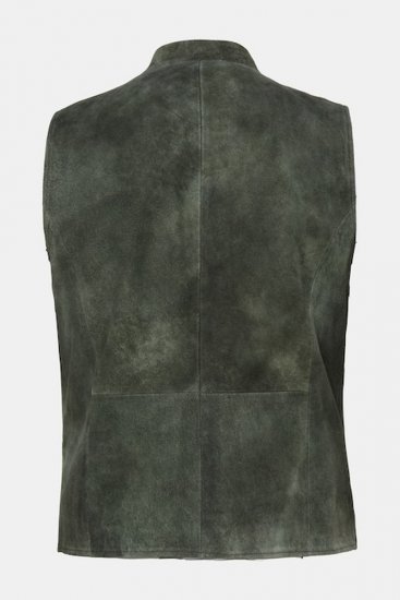 JP1880 846808 Gilet en cuir de chèvre velours Olive foncé - Trachten & Oktoberfest - Tenues Oktoberfest en grandes tailles (Trachten)