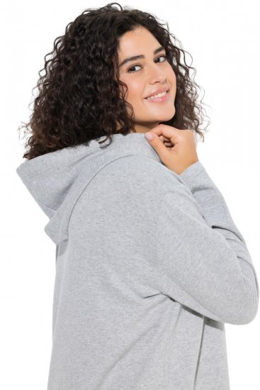 Ulla Popken 846886 Robe sweat à capuche Gris chiné - Robes sweat - 