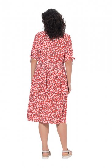 Ulla Popken 846912 Robe mi-longue imprimée Corail - Robes midi - Robes midi grande taille