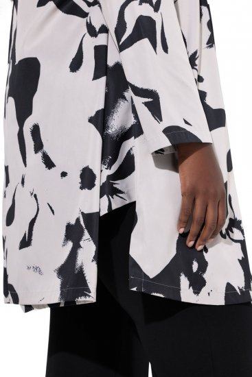 Ulla Popken 846923 Blazer imprimé à col châle Taupe - Blazers - Blazers grande taille pour femme