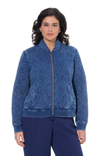 Ulla Popken 847035 Veste matelassée Bleu denim - Vestes - Vestes femme grande taille