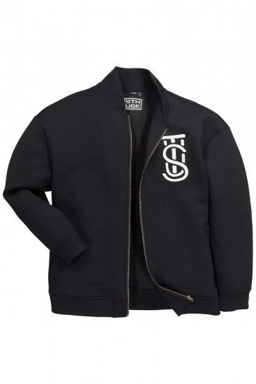 STHUGE 847083 Veste varsity en tissu scuba Noir - Vestes - Vestes Homme Grandes Tailles