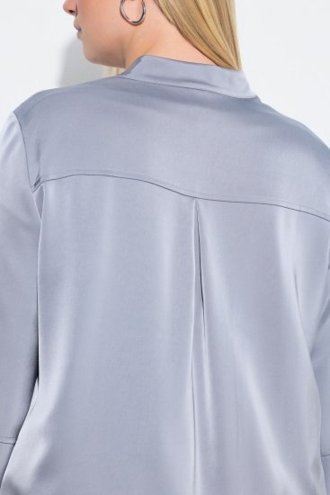 Ulla Popken 847191 Blouson brillant à col teddy Gris - Vestes - Vestes femme grande taille