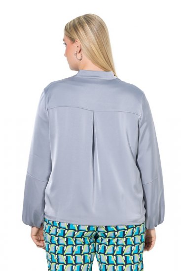 Ulla Popken 847191 Blouson brillant à col teddy Gris - Vestes - Vestes femme grande taille