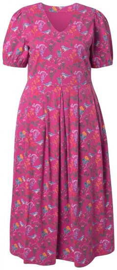 Ulla Popken 847409 Robe longue imprimée Rouge baie - Robes maxi - Robes maxi grande taille