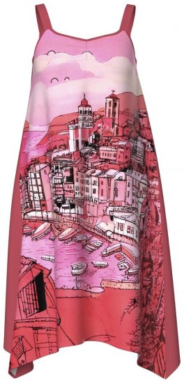 Ulla Popken 847481 Robe imprimée Rouge - Robes mini - Robes courtes grande taille