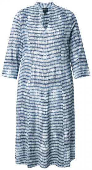 Ulla Popken 847643 Robe en jersey rayée Bleu marine - Robes en jersey - 