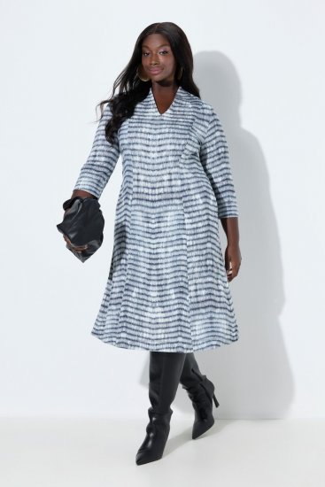 Ulla Popken 847643 Robe en jersey rayée Bleu marine - Robes en jersey - 
