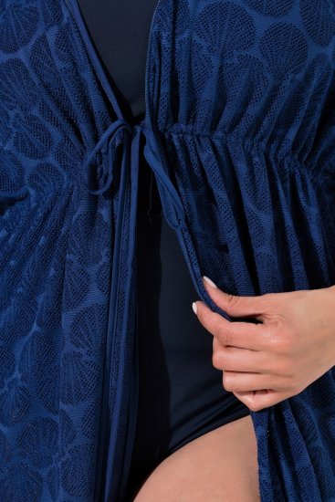 Ulla Popken 847654 Robe imprimée Bleu marine - Caftans - 