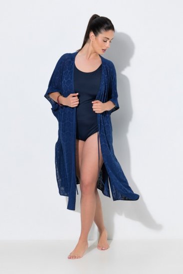 Ulla Popken 847654 Robe imprimée Bleu marine - Caftans - 