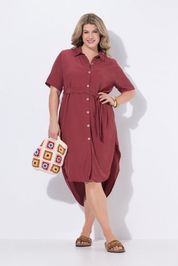 Ulla Popken 847797 Robe chemise Rouge rouille - Robes chemise - 