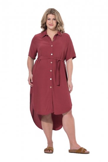 Ulla Popken 847797 Robe chemise Rouge rouille - Robes chemise - 