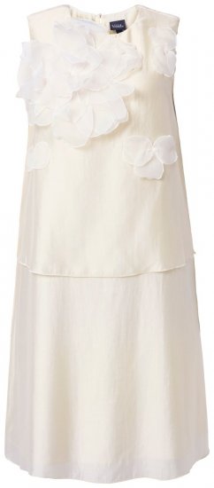 Ulla Popken 847918 Robe en mousseline fleurie Blanc cassé - Robes d'été - Robes d'été grande taille