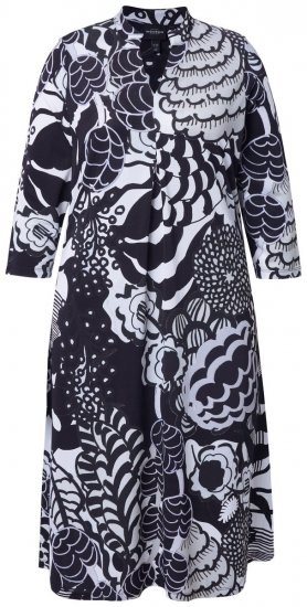 Ulla Popken 847972 Robe en maille fleurie Blanc - Robes en maille - 