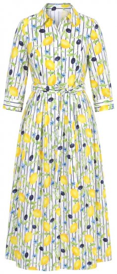 Ulla Popken 848081 Robe chemise rayée Blanc - Robes maxi - Robes maxi grande taille