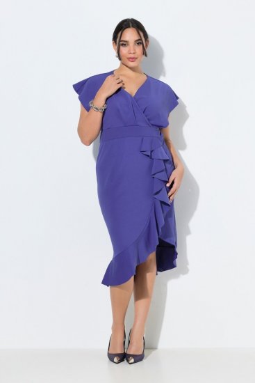 Ulla Popken 848120 Robe à volants Lilas - Robes de soirée - Robes de soirée grande taille