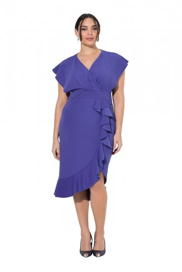Ulla Popken 848120 Robe à volants Lilas - Robes de soirée - Robes de soirée grande taille