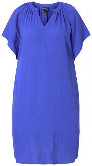Ulla Popken 848526 Robe en lin mélangé à poches Bleu - Robes d'été - Robes d'été grande taille