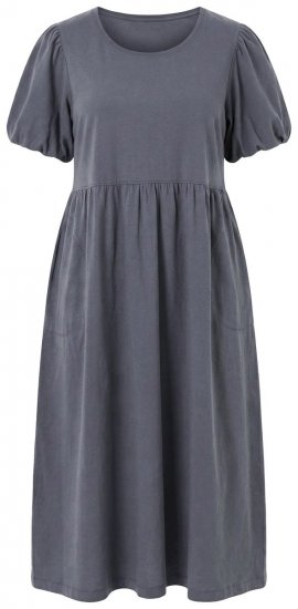 Ulla Popken 848575 Robe longue à manches courtes et poches Anthracite - Robes maxi - Robes maxi grande taille