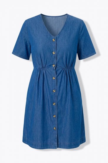 Ulla Popken 848597 Robe chemise Bleu denim - Robes chemise - 