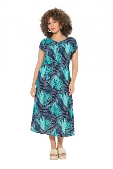 Ulla Popken 848696 Robe imprimée Bleu marine - Robes d'été - Robes d'été grande taille