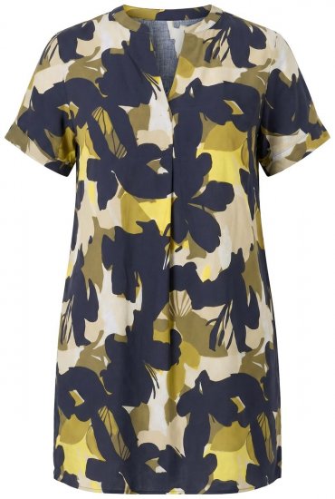 Ulla Popken 848710 Robe fleurie à poches Bleu marine - Robes - Robes pour toutes les tailles