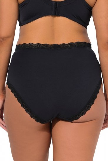 Ulla Popken 848803 Culottes en dentelle lot de 3 Noir - Culottes - 