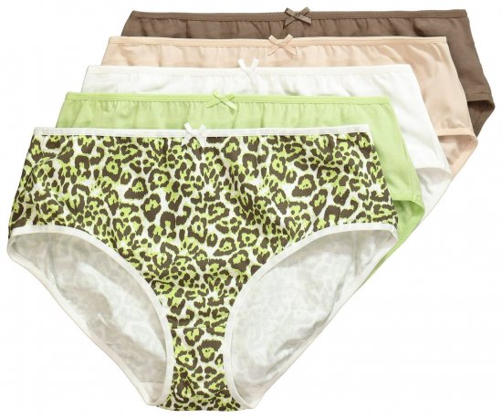 Ulla Popken 848810 Culottes à imprimé animal lot de 5 Taupe - Culottes - 