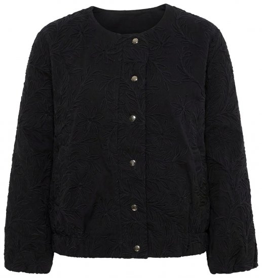 Ulla Popken 848940 Blouson Noir - Vestes - Vestes femme grande taille