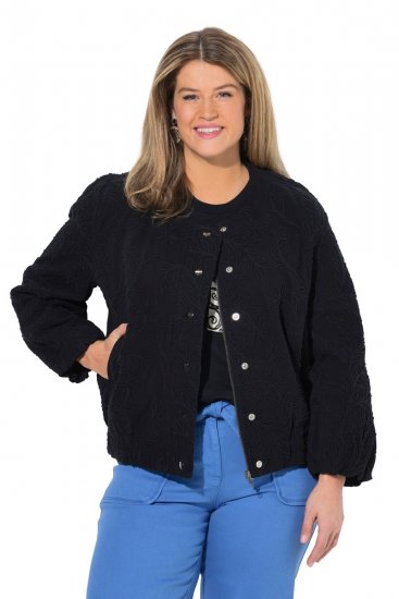 Ulla Popken 848940 Blouson Noir - Vestes - Vestes femme grande taille