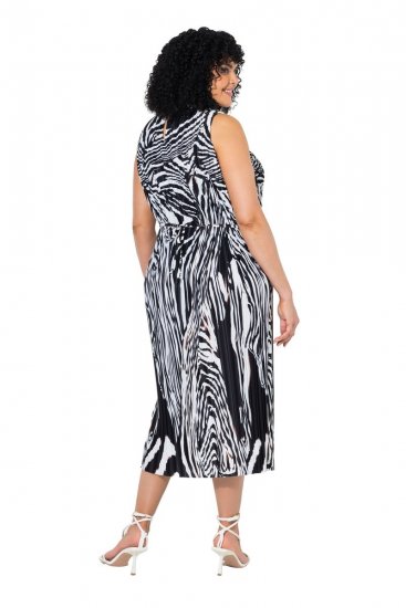 Ulla Popken 848948 Robe à imprimé animal Noir - Robes d'été - Robes d'été grande taille