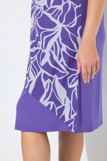 Ulla Popken 849033 Robe en mousseline imprimée Lilas - Robes - Robes pour toutes les tailles