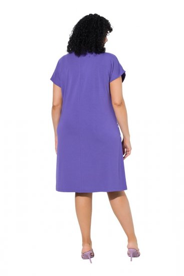 Ulla Popken 849033 Robe en mousseline imprimée Lilas - Robes - Robes pour toutes les tailles