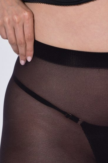 Ulla Popken 849049 Collant à rayures 40 den Noir - Collants & chaussettes - 
