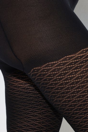 Ulla Popken 849050 Collant à carreaux Noir - Collants & chaussettes - 