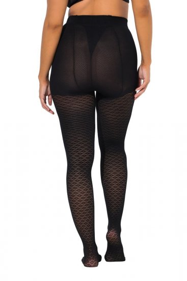 Ulla Popken 849050 Collant à carreaux Noir - Collants & chaussettes - 