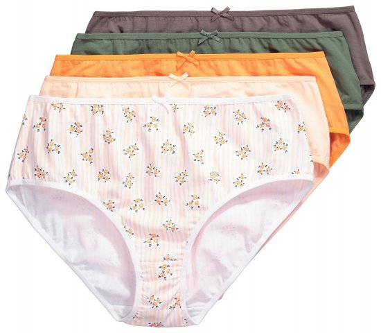 Ulla Popken 849098 Culottes à fleurs lot de 6 Orange - Culottes - 