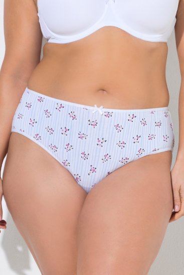 Ulla Popken 849098 Culottes à fleurs lot de 5 Bleu clair - Culottes - 