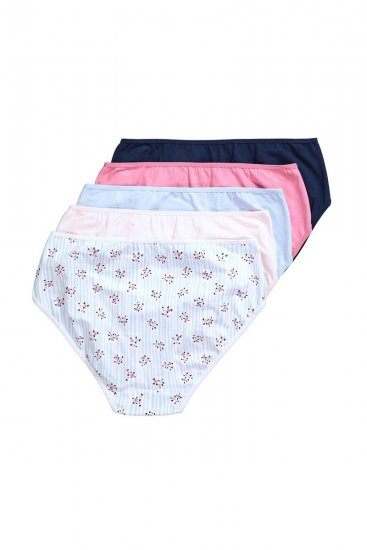 Ulla Popken 849098 Culottes à fleurs lot de 5 Bleu clair - Culottes - 