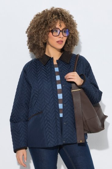 Ulla Popken 849111 Veste matelassée Bleu marine - Vestes - Vestes femme grande taille