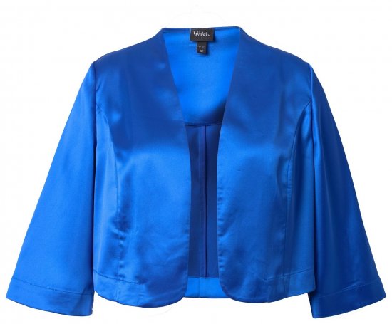 Ulla Popken 849457 Boléro Bleu roi - Vestes - Vestes femme grande taille