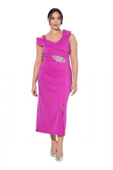 Ulla Popken 849508 Robe de soirée Lilas - Robes de soirée - Robes de soirée grande taille