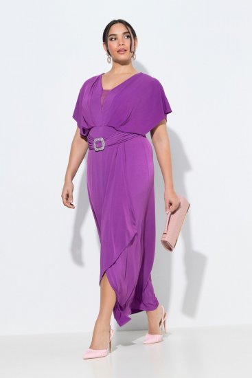 Ulla Popken 849533 Robe de soirée Rouge baie - Robes de soirée - Robes de soirée grande taille