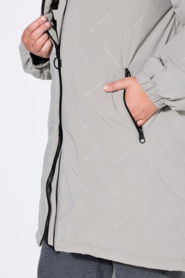 Ulla Popken 849552 Manteau matelassé Gris - Manteaux - Manteaux femme grande taille